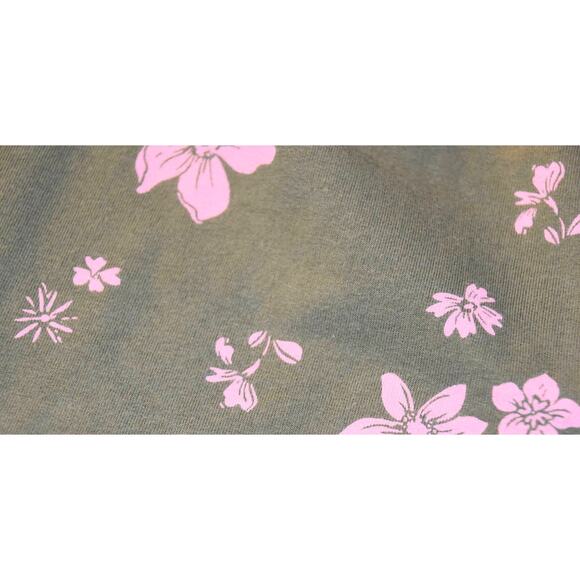 Gap Kids, Fleece Lined Leggings, Olive Green with Pink Floral Print, Size XL 12 - Picture 4 of 4